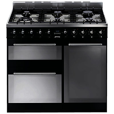 Smeg SY93BL Symphony Dual Fuel Range Cooker, Black